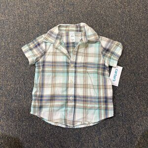 BNWT 18M Plaid Button Up